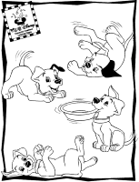 A coloring page of 101 dalmatians